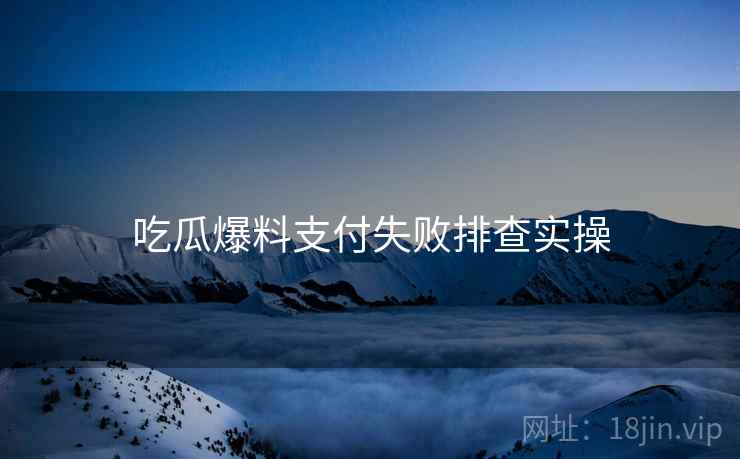 吃瓜爆料支付失败排查实操  第2张